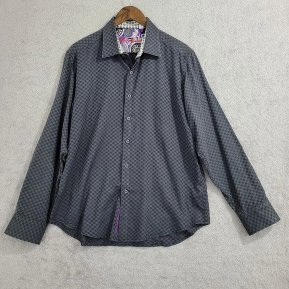 Robert Graham Mens Classic Fit Long Sleeve Checkered Button down Shirt‎ XL  27CT - Picture 2 of 10